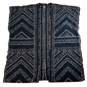 Ecote Urban Outfitters Blue Geometric Chevron Kimono Wrap One Size Boho Hippie